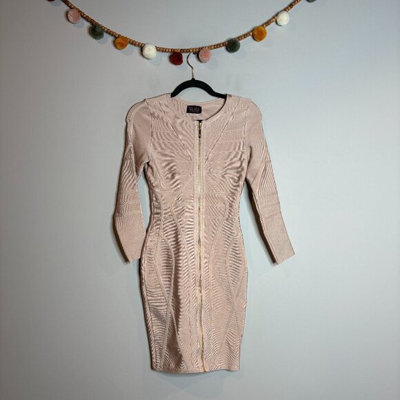 Hot Miami Styles Dresses & Skirts - HMS blush pink thick bandage dress